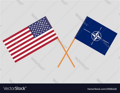 Nato and united states america flags Royalty Free Vector