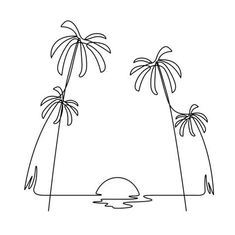 Beach Scene Line Drawing Illustrations Royalty Free Vector Graphics