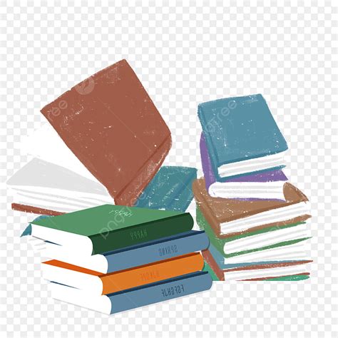 Book Stacked Cartoon Color PNG Decorative Pattern Color Imagem PNG