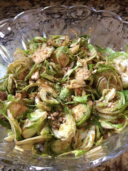 Brussels Sprout Slaw With Feta And Candied Cashew Dust Brussels Sprout Candied Slaw Sprouts