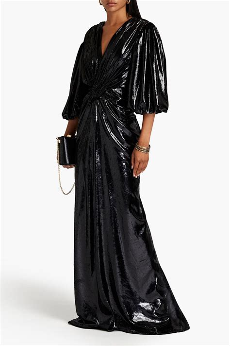 Costarellos Twisted Metallic Velvet Gown The Outnet