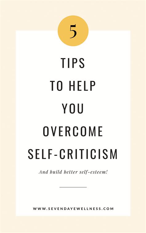 5 Tips To Overcome Self Criticism Self Esteem Activities Self