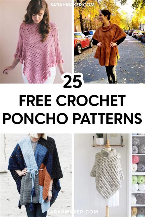 25 Free Crochet Poncho Patterns Youll Love Sarah Maker