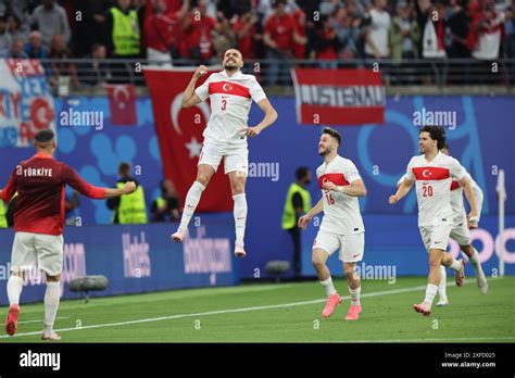 Leipzig Germany 2 July 2024 Merih Demiral Celebrates His Teams