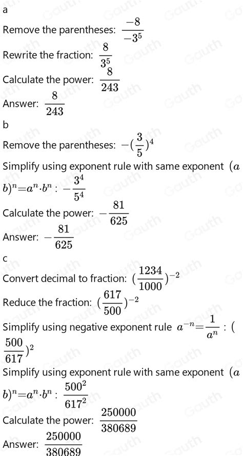 Solved Escribe El Signo De La Potencia Resultante A Frac 8 3 5