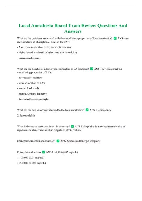 Arab Board Anesthesia Exam 4