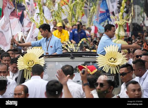 Presidential Candidate Prabowo Subianto Right And His Running Mate