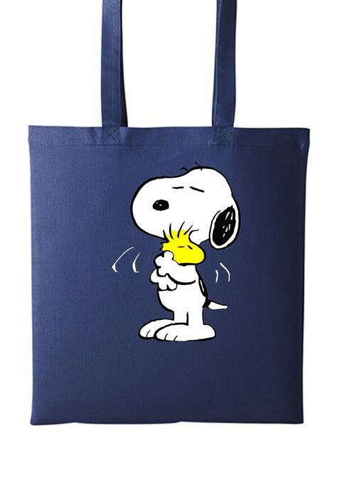 Snoopy Peanuts Cartoon Happy Tote Shopper Bags Shopping Travel Etsy