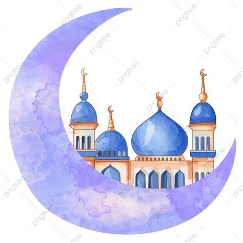 Ramadan Mosque Hd Transparent Blue Purple Islamic Castle Building