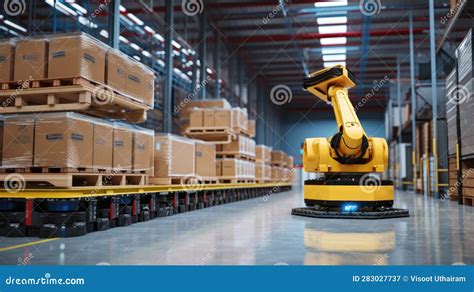 Automated Retail Warehouse With Robots Efficiently Sorting Parcels ...