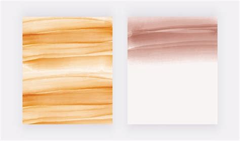 Premium Vector Orange And Nude Brush Stroke Watercolor Backgrounds