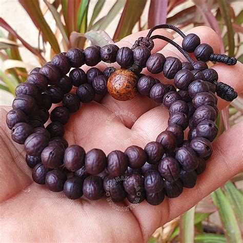 108 Dark Bodhi Raktu Mala Prayer Beads Meditation Mala Rosary 108