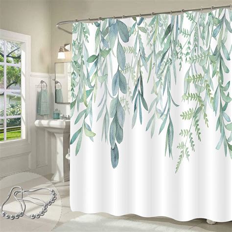 Amazon Gibelle Extra Long Shower Curtain 72 X 84 Green Plant