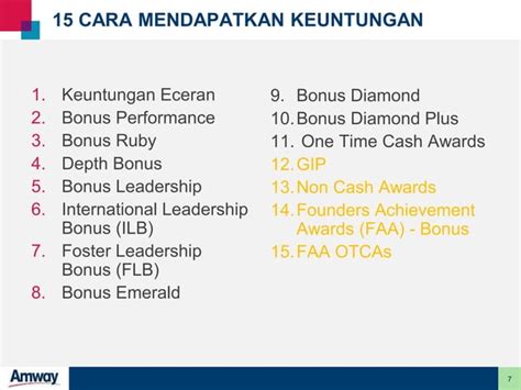 Amway Basic Compensation Plan Peluang Untuk Semua PPT