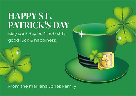 St Patricks Day Wishes Online Card Template Vistacreate