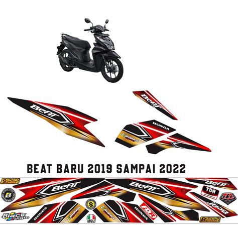 Jual STICKER VARIASI MOTOR HONDA BEAT DELUXE BEAT 2019 2022 MOTIF POLET