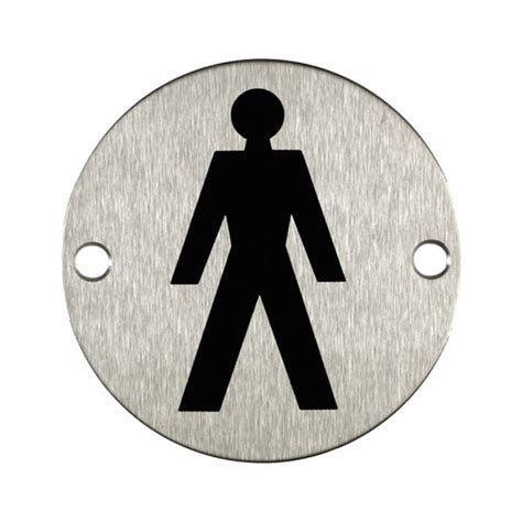 male toilet sign satin stainless steel