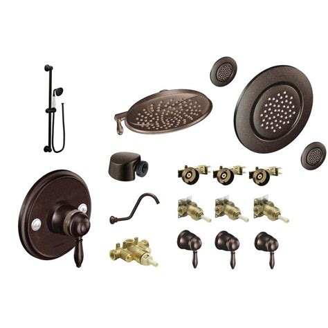 Moen Weymouth Oil-Rubbed Bronze 3-Spray Shower Bar System at Lowes.com