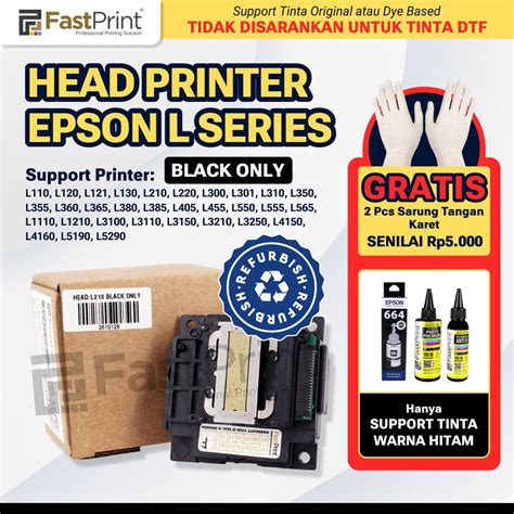 Jual Head Print Epson Printer L110 L120 L210 L220 L300 L350 Black Only