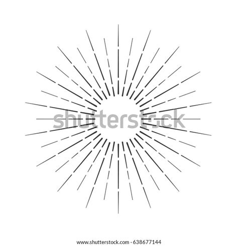 Sun Rays Hand Drawn Linear Drawing Stock Vector Royalty Free