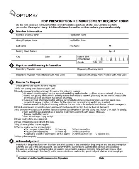 Free 6 Sample Medicare Reimbursement Forms In Pdf