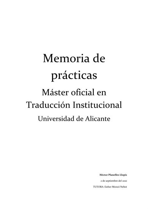 PDF Memoria de prácticas Departamento de Traducción e de