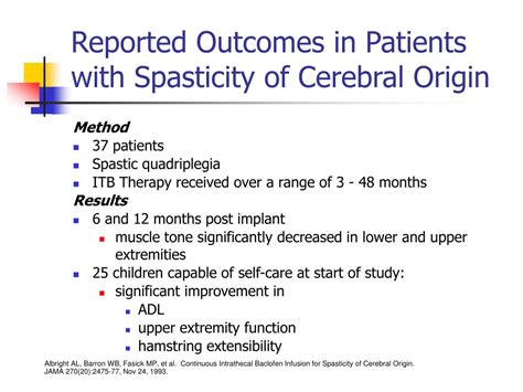 Ppt Intrathecal Baclofen For Spasticity Powerpoint Presentation Free Download Id 1245439