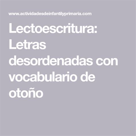 Lectoescritura Letras Desordenadas Con Vocabulario De Oto O Lockscreen