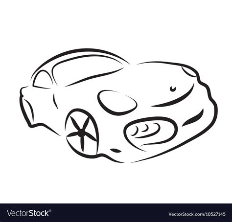 Car silhouette logo sketch Royalty Free Vector Image