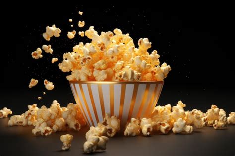 Premium Photo A Bowl Full Of Popcorn Sitting On Top Of A Table