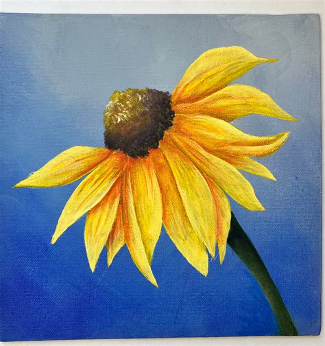 Easy Acrylic Sunflower Painting