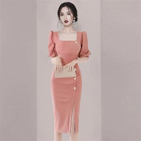 European Station 2022 New Style Package Hip Dress Fashion Elegant