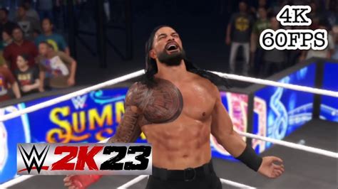 Wwe 2k23 Gameplay Brock Lesnar Vs Roman Reings 4k60fps Youtube