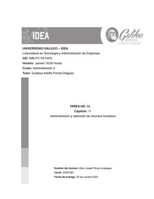 Tarea Administracion De Tare Universidad Galileo Idea Cei Coban