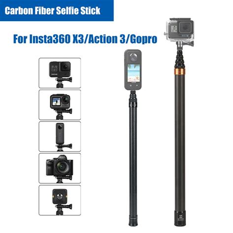 290cm 3m Carbon Fiber Invisible Extended Edition Selfie Stick For Insta360 X3 One X2 One Rs