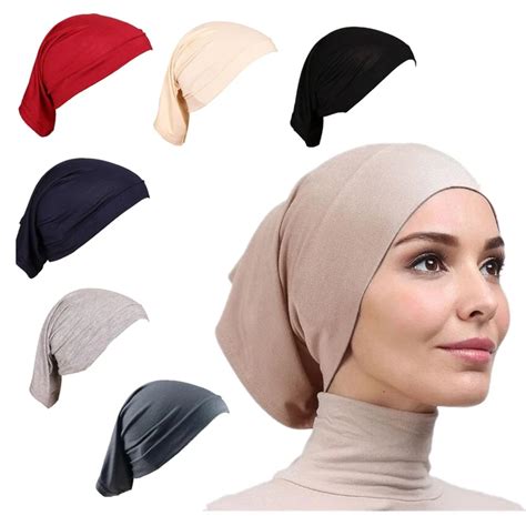 6 Pcs Set Women Under Scarf Hat Cap Bone Bonnet Hijab Islamic Neck