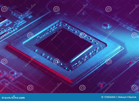 Futuristic Computer Chip Stock Photo Image Of Single 159836846