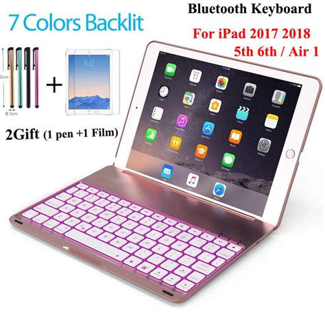 7 Colors Backlit Light Wireless Bluetooth Keyboard Case Cover For Ipad 9 7 New 2017 2018 5th 6th