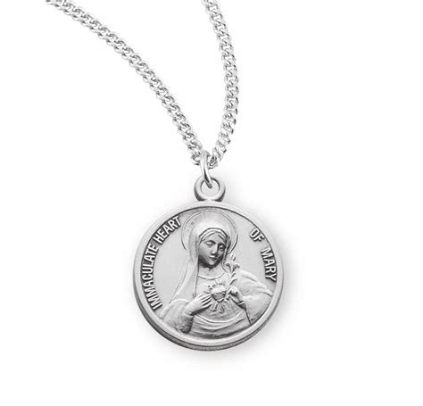 Immaculate Heart of Mary Round Sterling Silver Medal - Buy Religious ...