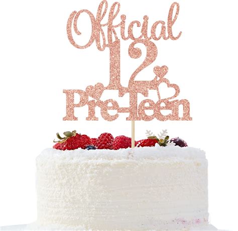 Amazon Unoggsor Official 12 Pre Teen Cake Topper Happy 12th