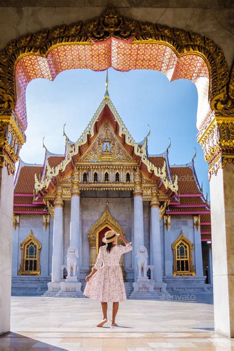 Wat Benchamabophit Temple In Bangkok Thailand The Marble Temple In