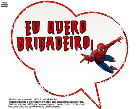 Plaquinhas Divertidas Homem Aranha Fazendo A Nossa Festa