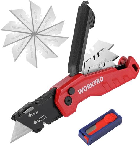 WORKPRO Cutter Professionnel Pliant Cutter Utilitaire avec Mécanisme