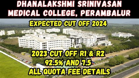 Dhanalakshmi Srinivasan Medical College Cutoff Tn Medical