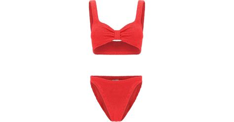 Hunza G Bonnie Bikini Crinkle In Red Lyst UK