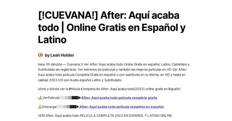 CUEVANA After Aquí acaba todo Online Gratis en Español y Latino