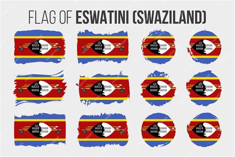 Premium Vector Eswatini Flag Illustration Brush Stroke And Grunge