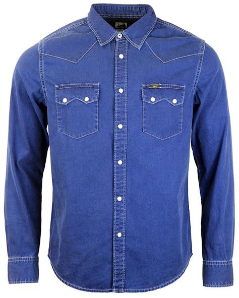 Lee Rider Retro 70s Mod Sawtooth Pocket Coated Denim Shirt