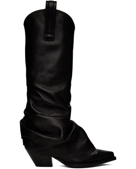 R13 Black Cowboy Tall Boots Lyst