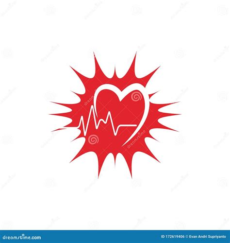 Heart Pulse Logo Template Vector Symbol Stock Illustration